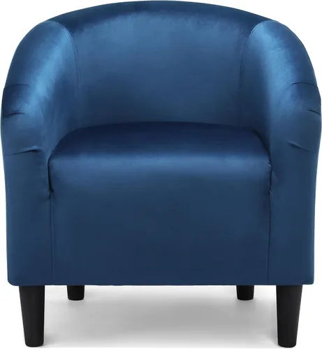 Vista 21 de Topeakmart Silla de barril, silla de acento de sherpa suave, silla auxiliar de club, estilo moderno, asiento profundo, sillón de barril para sala