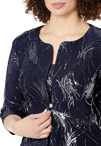 Vista 5 de Alex Evenings Womens Tea Length Mock Jacket Dress with Button Front