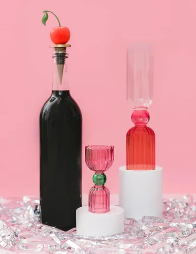 Vista 5 de ban.do Lindo tapón de vino, corcho para botella de vino o champán, tapón de vino de metal, herramienta de bar y decoración del hogar, cereza