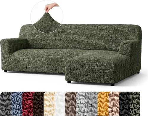 Vista 18 de PAULATO BY GA.I.CO. Funda de sofá modular, funda para sofá chaise longue en forma de L, fundas lavables para sofá esquinero, funda elástica de Gris