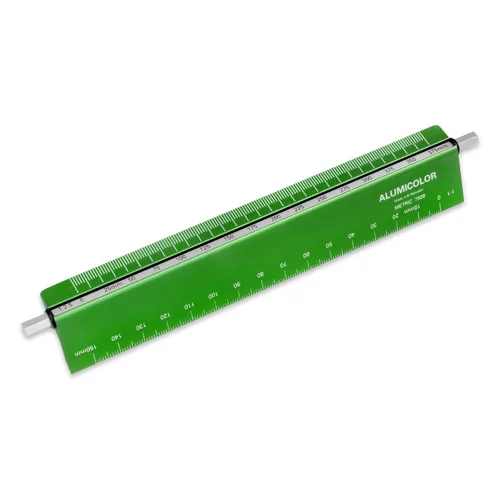 Vista 15 de Alumicolor Select-a-Scale Herramienta de dibujo métrico con varilla de calibración (30CM, verde)