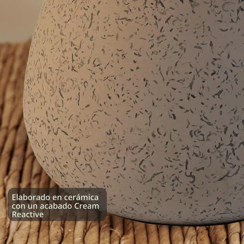 Vista 4 de BrightWe Juego de 2 lámparas de mesa de cerámica rústica marrón tierra, lámpara de mesa pequeña, juego de lámparas rústicas de granja, lámparas