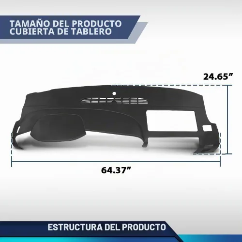 Vista 4 de PIT66 Cubierta para salpicadero, compatible con Chevy Silverado (LS, LT o camión de trabajo solamente), compatible con GMC Sierra 2007-2013