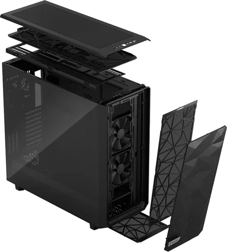 Vista 6 de Fractal Design Meshify 2 XL Negro ATX Flexible Luz Tintado de Cristal Templado Ventana Full Tower Computadora Luz TG negra