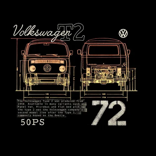 Vista 2 de Volkswagen T2 Mini Van 72 - Camiseta para hombre