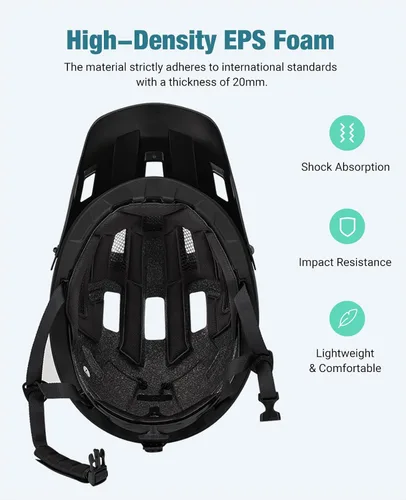 Vista 3 de Favoto Casco de bicicleta de montaña para adultos para hombres y mujeres, casco de MTB con hebilla magnética con visera extraíble, ligero