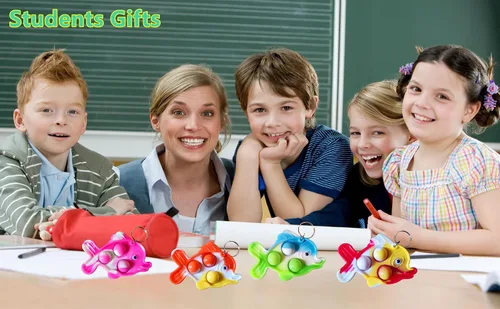Vista 4 de 30 paquetes divertidos de regalo de verano únicos mini peces surtidos juguetes de burbujas para niños, niños, aula, estudiantes, regalos