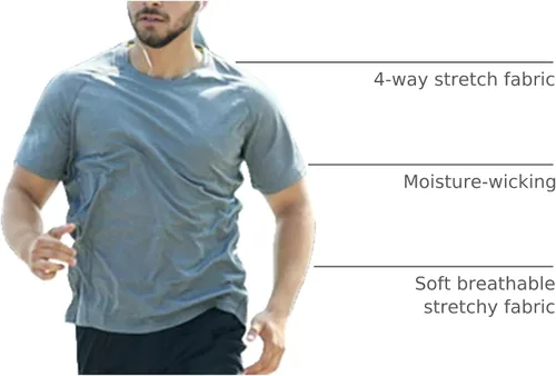 Vista 34 de Camisetas de entrenamiento para hombre, de manga corta, de secado rápido, atlético, gimnasio, activo, absorbe la humedad