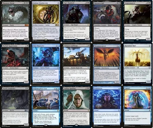 Vista 3 de MTG Decks & More Compatible con Magic The Gathering: Elite Toxrill Horror Commander Deck – Dimir – Azul Negro – EDH – 100 cartas – Personalizada