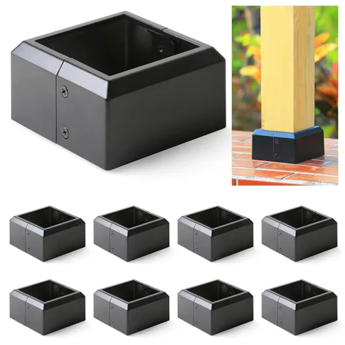 Vista 19 de Paquete de 4 cubiertas de base de poste de cubierta de aleación de aluminio (base de poste de 1 x 1 pulgada x 3.35 pulgadas), para pasamanos, Blanco