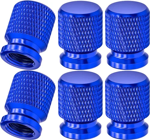 Vista 43 de 4 piezas de tapas de válvula de neumático con estilo púas, cubiertas de válvula de neumático universales de aleación de aluminio a prueba de polvo