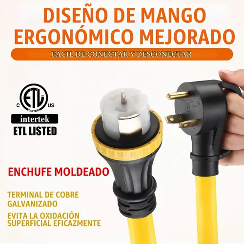 Vista 5 de Tellegloww - Cable de caravana de 25 pies, 30 amperios a 50 amperios, Tt