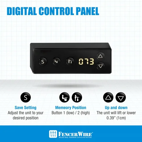 Vista 8 de Fencer Wire Escritorio de 48 x 24 pulgadas de altura ajustable con panel de control de memoria, escritorio eléctrico de pie para oficina en casa, un