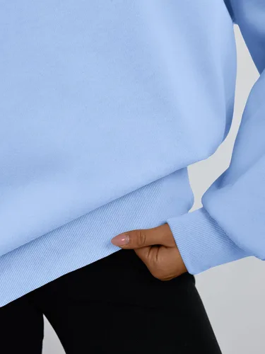 Vista 5 de Trendy Queen - Sudaderas para mujer, sudaderas con capucha de gran tamaño, cuello redondo, suéteres cómodos para otoño e invierno, ropa a la moda