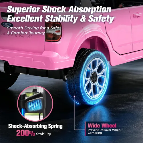 Vista 6 de Camión pickup Ford Maverick Lariat 24V con licencia 2026 para niños Rosa flamenco