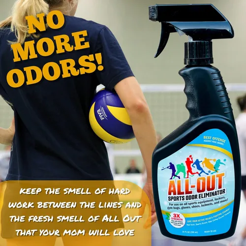 Vista 8 de All-Out Sports Spray eliminador de olores y desodorante Perfecto para guantes malolientes, sombreros, bolsos, cascos, camisetas, almohadillas
