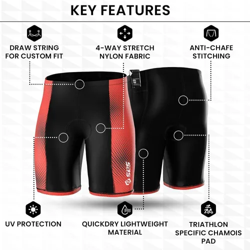 Vista 18 de SLS3 Pantalones cortos de triatlón para hombre – Tri Shorts para hombre – 2 bolsillos FRT – Diseñado por atletas para carreras