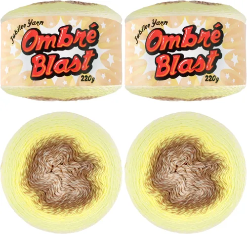 Vista 24 de JubileeYarn - Hilo Ombré Blast (7.76 oz/torta de algodón para bebé, 1 torta)