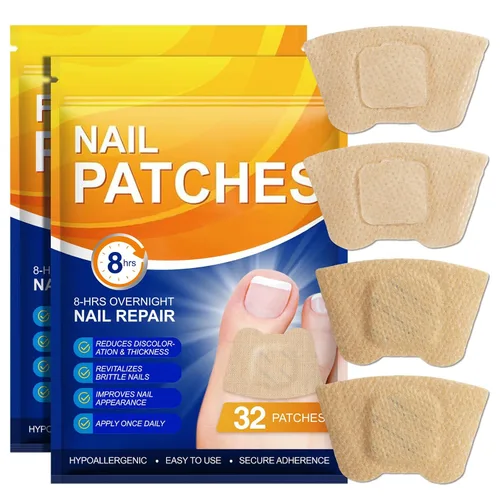 Vista 8 de Parches de uñas, 32 parches para el cuidado de las uñas de los pies para uñas secas, débiles y agrietadas, uñas profundamente hidratantes, protegen