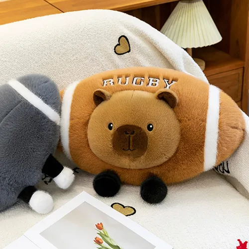 Vista 3 de Capybara - Juguete de peluche con fútbol, lindo animal de peluche de Capybara, regalo deportivo único para niños y niñas, 17.7 pulgadas Unique