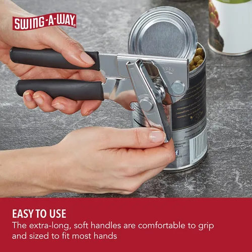 Vista 11 de Abrelatas Amco Swing-A-Way con grip cómodo, Abrelatas, Negro
