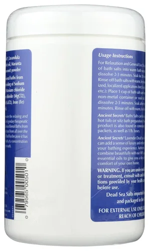Vista 2 de Ancient Secrets Aromaterapia Baños minerales del Mar Muerto Lavanda - 2 lbs