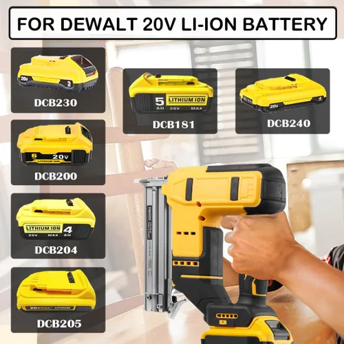 Vista 6 de Pistola de uñas eléctrica para batería De-walt de 20 V, calibre 18 2 en 1 clavo sin cable, pistola de grapas con 1000 clavos y 1000 grapas incluidas