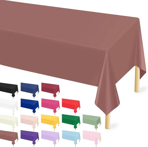 Vista 30 de Mulbozy Mantel de plástico negro desechable 4 unidades, 54 × 108 pulgadas