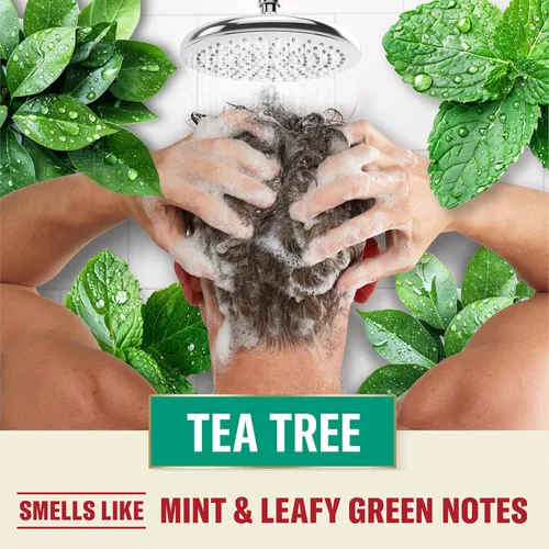 Vista 6 de Old Spice Champú de Árbol de Té para Hombre, Cabello Más Sano, Más Lleno, Más Hidratado, 21.9 Fl Oz Cada Uno, Pack de Dos