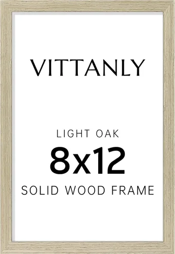 Vista 120 de Vittanly - Marco de fotos de 4 x 6 pulgadas de madera maciza con plexiglás, incluye paspartú de 3,5 x 5, para colgar en la pared o poner sobre una