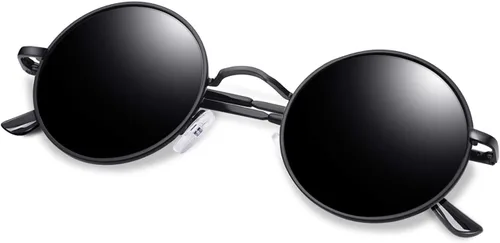 Vista 33 de KANASTAL Gafas de sol redondas polarizadas para mujeres y hombres, estilo hippie con protección UV400