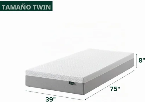 Vista 2 de Zinus Colchón de espuma viscoelástica esencial de té verde individual de 8
