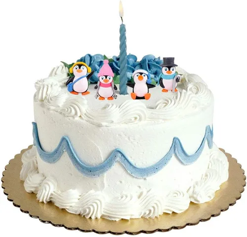 Vista 4 de Figuras de pingüino lindas, juego de 4 figuras de pingüino, decoración de pastel y decoración de jardín de hadas