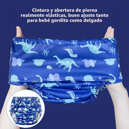 Vista 2 de BISENKID Cubierta de pañales de goma para pantalones de plástico, fundas de pañales de plástico elásticas para ropa interior de plástico para niños