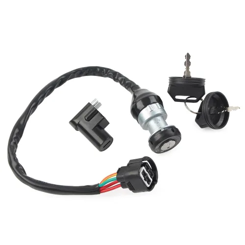 Vista 2 de Interruptor de encendido para motocicleta de 4 cables con 2 llaves compatible con linhai T-boss 550 48295 ATV UTV