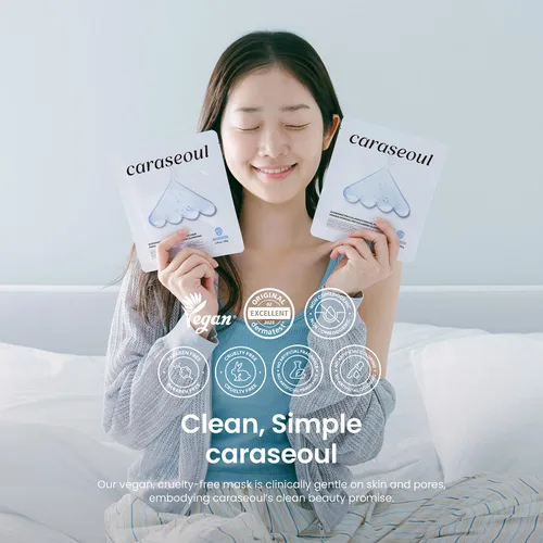Vista 8 de caraseoul GlowPro - Máscara facial de colágeno, hidrogel coreano con niacinamida y adenosina, refuerzo del resplandor, máscara hidratante