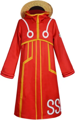 Vista 3 de Luffy Cosplay Egghead Arc Coat Disfraz Anime Chaqueta con capucha para adultos
