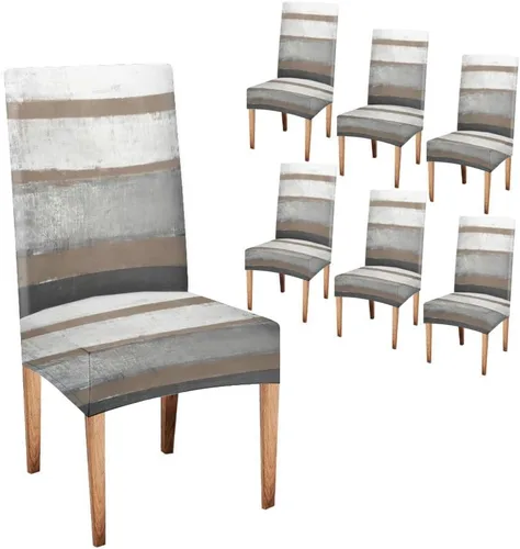 Vista 50 de TOMWISH Juego de 2 fundas para sillas de comedor, color turquesa y gris, fundas elásticas para sillas Parsons, de elastano, lavables, protectores
