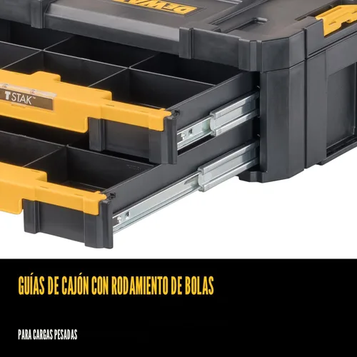 Vista 7 de DEWALT TSTAK - Organizador de almacenamiento de herramientas con cajones dobles, soporta hasta 16.5 libras (DWST17804)