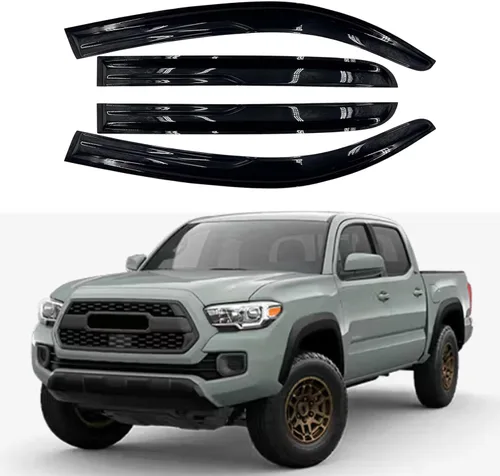 Vista 33 de Protector de lluvia Deflector de viento para montaje exterior, viseras de ventana con cinta compatible con Ford F-250 1999-2016 Super Duty