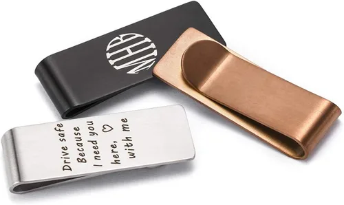 Vista 4 de Clips de acero inoxidable personalizados, minimalistas, billetes en efectivo, billetes y tarjetas de crédito, el mejor regalo para hombres, novio