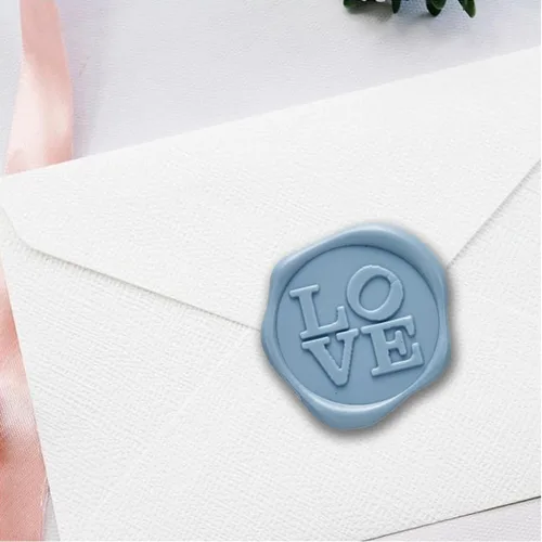 Vista 5 de Love - Calcomanías adhesivas para sellar cera, 25 unidades, prefabricadas con cera de sellado real (rosa rubor)