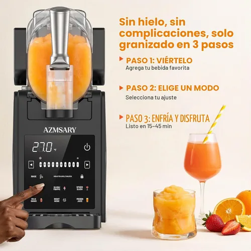 Vista 6 de Máquina de granizado para el hogar, máquina de helado de 85 onzas Negro