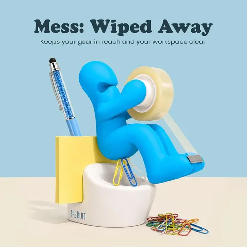 Vista 6 de Dispensador de cinta adhesiva The Butt – Regalos divertidos para hombres – Cosas raras, accesorios de escritorio para hombres – Novedad y divertidos