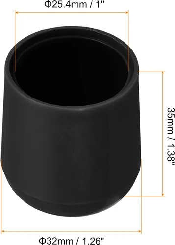 Vista 2 de uxcell Protectores de suelo para patas de silla, 16 tapas redondas de plástico para patas de silla, fundas antideslizantes para patas de muebles