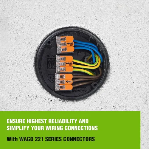 Vista 9 de Conectores de empalme compactos de la serie WAGO 221 de 25 piezas Incluye (10x 221-412) (10x 221-413) (5x 221-415) Conectores de cable WAGO