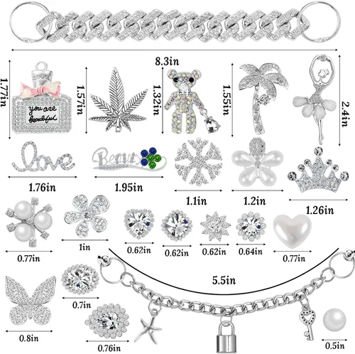 Vista 6 de Winee Dijes brillantes de diseñador para zapatos para mujeres y niñas, joyería de cristal, decoración de diamantes, gemas de perlas y diamantes