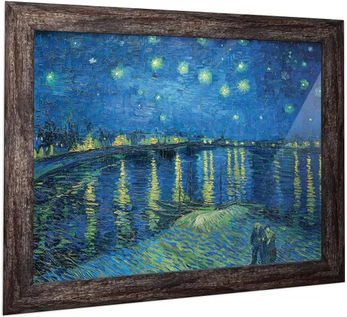 Vista 7 de Vincent Van Gogh - Arte de pared enmarcado con diseño de flores de almendra, maravilloso para exhibir en la cocina, el baño o la decoración
