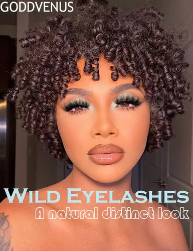 Vista 5 de Pestañas de visón esponjosas de aspecto natural, pestañas postizas Wispy de aspecto natural, pestañas completas 8D, pestañas de 20 mm de largo, rizo