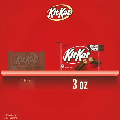 Vista 7 de KIT KAT Oblea de chocolate con leche tamaño King, barra de caramelo, 3 onzas